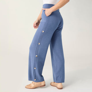 Heavenly-Luxe Button Detail Pant - Blue Dusk