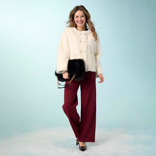 Celyse Tailored Wide Leg Pant - Wine