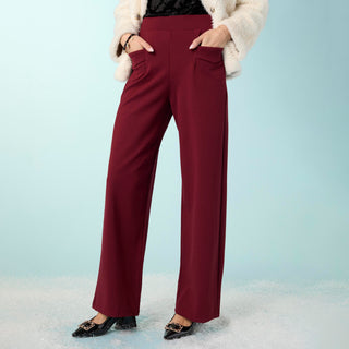 Celyse Tailored Wide Leg Pant - Wine