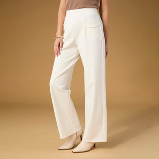 Celyse Tailored Wide Leg Pant - Antique White