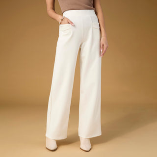 Celyse Tailored Wide Leg Pant - Antique White