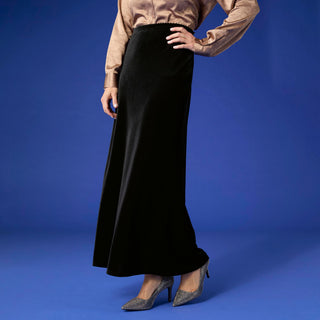 Carmen Long Velour Skirt - Black