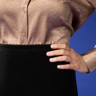 Carmen Long Velour Skirt - Black