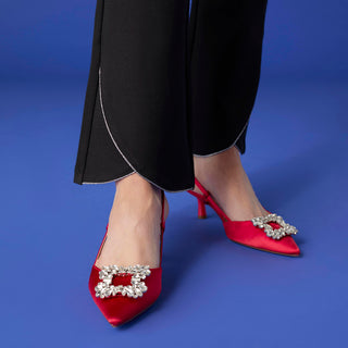 Celyse Baby Flare Pant with Rhinestone Tulip Hem - Black