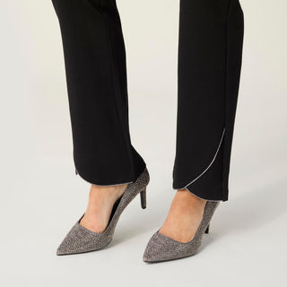 Celyse Baby Flare Pant with Rhinestone Tulip Hem - Black