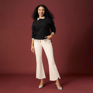 Willa Flare Pant with Curved Hem - Feather
