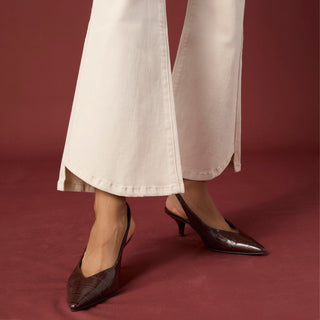 Willa Flare Pant with Curved Hem - Feather