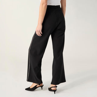 Georgie Wide Leg with Sparkle Stripe - Black