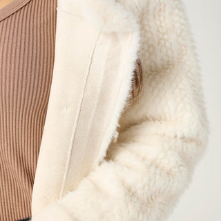 Rebecca Cable Knit Design Faux Fur Jacket - Winter Winte