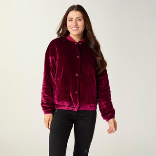 Oakley Quilted Velour Varsity Jacket - Merlot