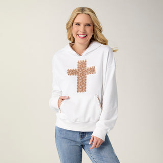Cross Hooded Sweatshirt - Ivory