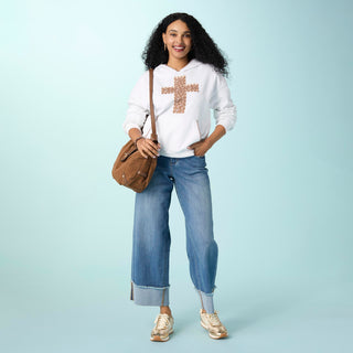 Cross Hooded Sweatshirt - Ivory