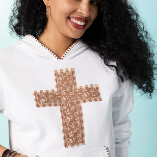 Cross Hooded Sweatshirt - Ivory