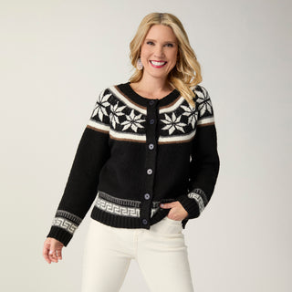 Poinsettia Isle Cardigan - Black
