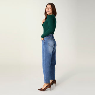 EverStretch Barrel Ankle with Side Inset - Medium Denim