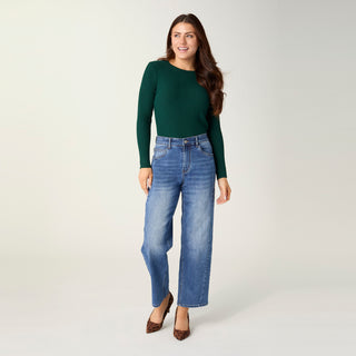 EverStretch Barrel Ankle with Side Inset - Medium Denim