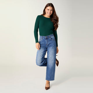 EverStretch Barrel Ankle with Side Inset - Medium Denim