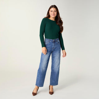 EverStretch Barrel Ankle with Side Inset - Medium Denim