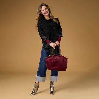 EverStretch Baby Bootcut Crop with Rhinestone Cuff - Indigo Dark Denim
