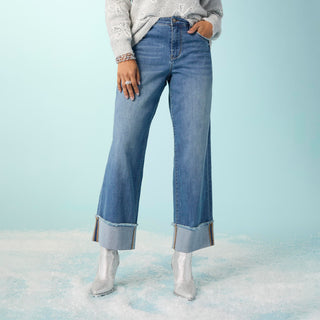 Bambu Soft Wide Ankle with Cuff - Medium Denim