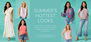 Various models in summer outfits with text 'Summer's Hottest Outfits' featuring effortless styles made for every summer occasion.