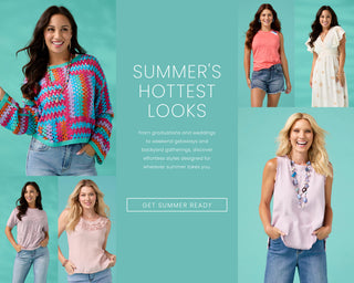 Various models in summer outfits with text 'Summer's Hottest Outfits' featuring effortless styles made for every summer occasion.