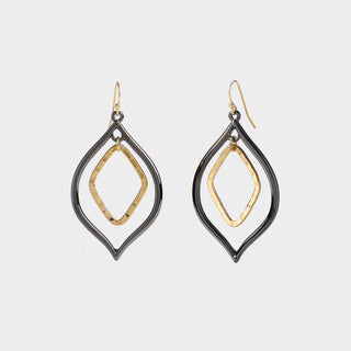 Mixed Metal Pointed Tear Drop Dangle