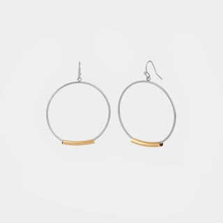 Silver Hoop with Metal Bar