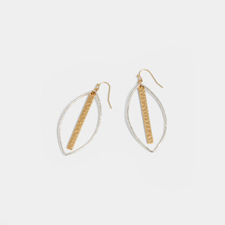 Silver Teardrop with Gold Bar