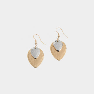 Mixed Metal Pointed Oval Drop
