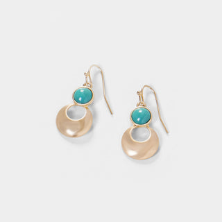 Gold Circle Dangle w/ Turquoise - Final Sale