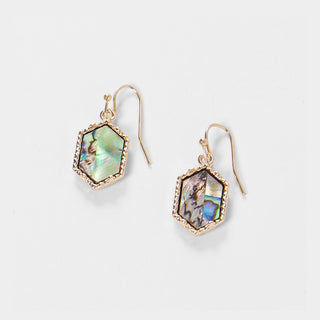 Abalone Hexagon with Gold Trim