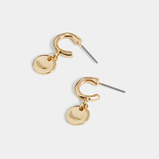Small Hoop w/ Circle Dangle Earrings - Final Sale