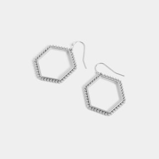 Textured Hexagon Earrings - Final Sale