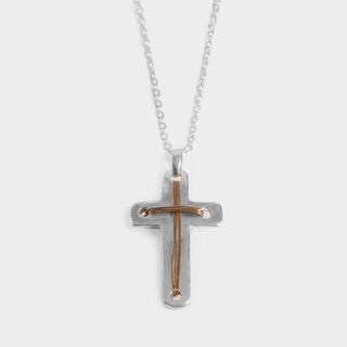 Mixed Metal Cross Necklace