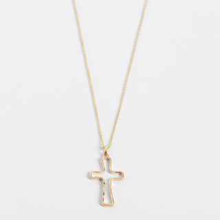 Gold Hollow Cross Necklace