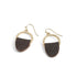 Leather Tab Hoop Earrings - Gold