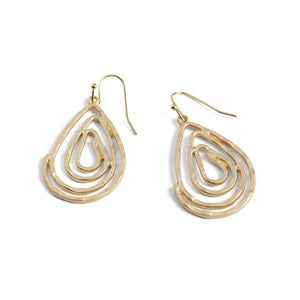 Whisper Swirl Teardrop Earrings - Matte Gold