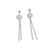 Dimple Disc Chain Dangle Earrings - Silver