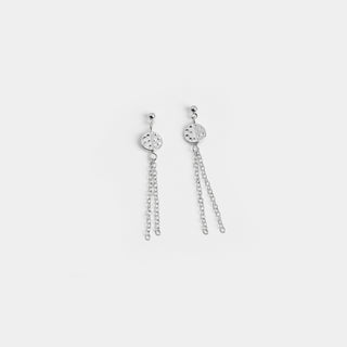 Dimple Disc Chain Dangle Earrings