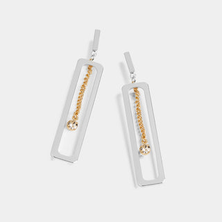 Framed Chain Dangle Earrings - Final Sale