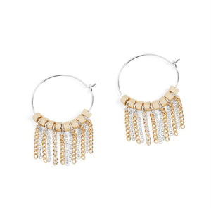 Chain Curtain Hoop Earrings - Silver/Gold