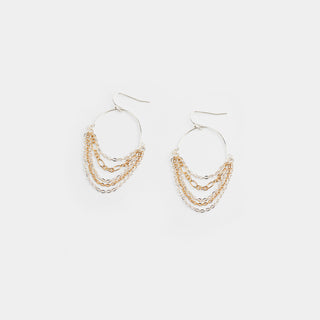Multi Chain Hoop Earrings