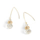 Long Dangle Faceted Bead Earrings - Gold