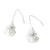 Long Dangle Faceted Bead Earrings - Silver