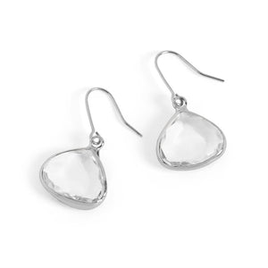 Dew Drop Earrings - Clear/Silver - Clear