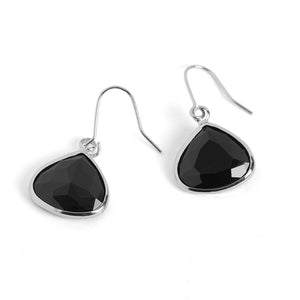 Dew Drop Earrings - Black/Silver - Black