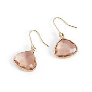 Dew Drop Earrings - Peach/Gold - Peach