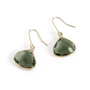 Dew Drop Earrings - Olive/Gold - Olive
