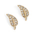 Jeweled Leaf Stud Earrings - Clear/Gold